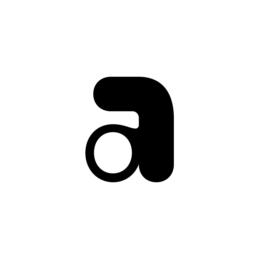 Lowercase “a” with really heavy shoulder and a weirdly light and geometric bowl.
